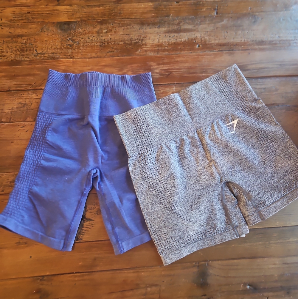 Alphalete Purple & Gray Women’s Bike Shorts Duo